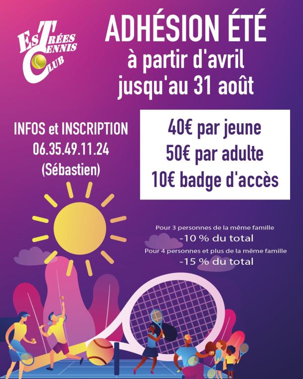 Affiche : Adhésion été : jouez d'avril à fin août