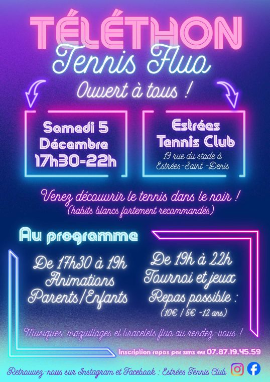 Affiche : Téléthon 2026 : la soirée Tennis Fluo revient