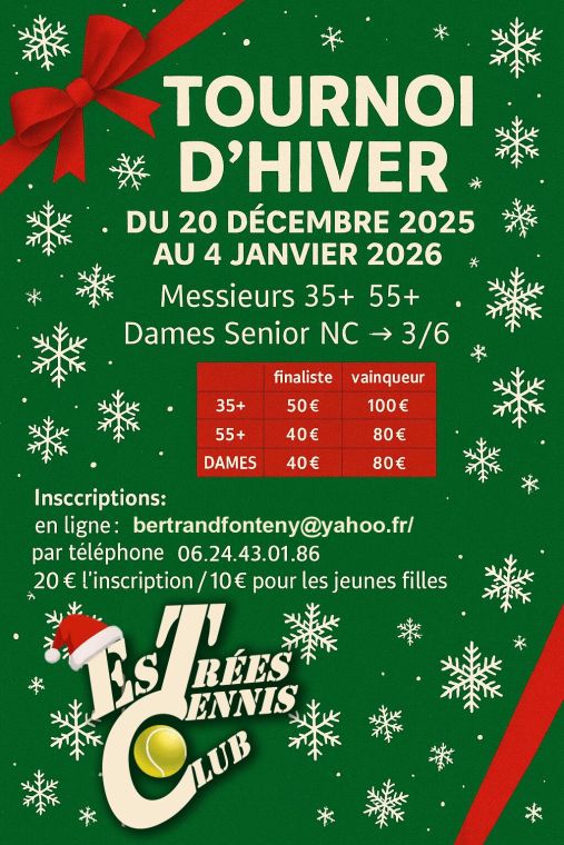 Affiche : Tournoi d'hiver : du 20 décembre au 4 janvier