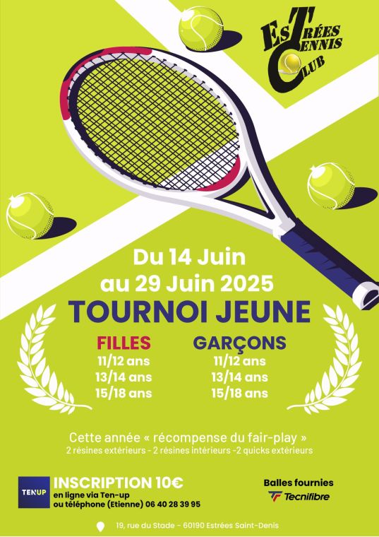 Affiche : Tournoi jeunes du 14 au 29 juin
